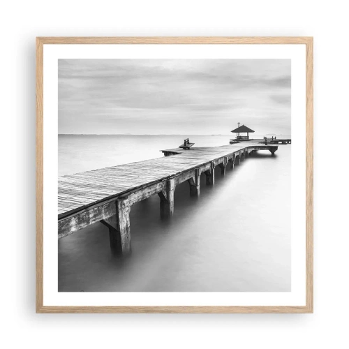 Plakát v rámu světlý dub - Daleko od nás - 60x60 cm