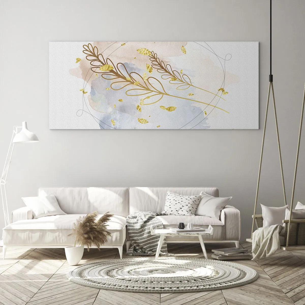 Obraz na skle - Zlatý závan - 100x40 cm