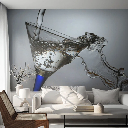 Fototapeta Premium Canvas - Křišťálová voda v křišťálovém skle - Sklenka, Koktejl, Gastronomie - 100x70 cm