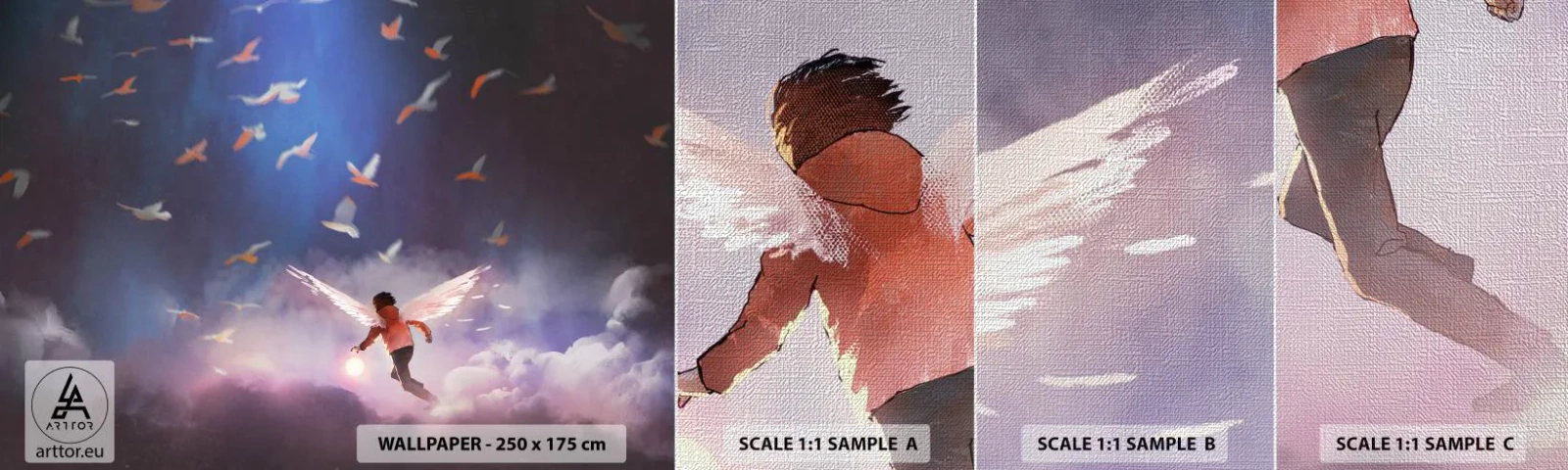 Vzor Fototapety Premium Canvas - Je třeba mít odvahu a představivost - Abstrakce, Fantazie, Ikar - 100x30 cm