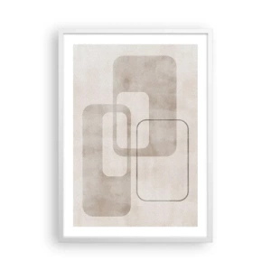 Plakát v bílém rámu - Geometrická fuga - 50x70 cm