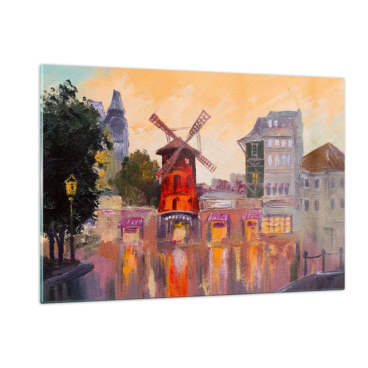 Obraz na skle - Pařížské ikony – Moulin Rouge - 120x80 cm