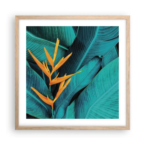 Plakát v rámu světlý dub - Rajský květ - 50x50 cm