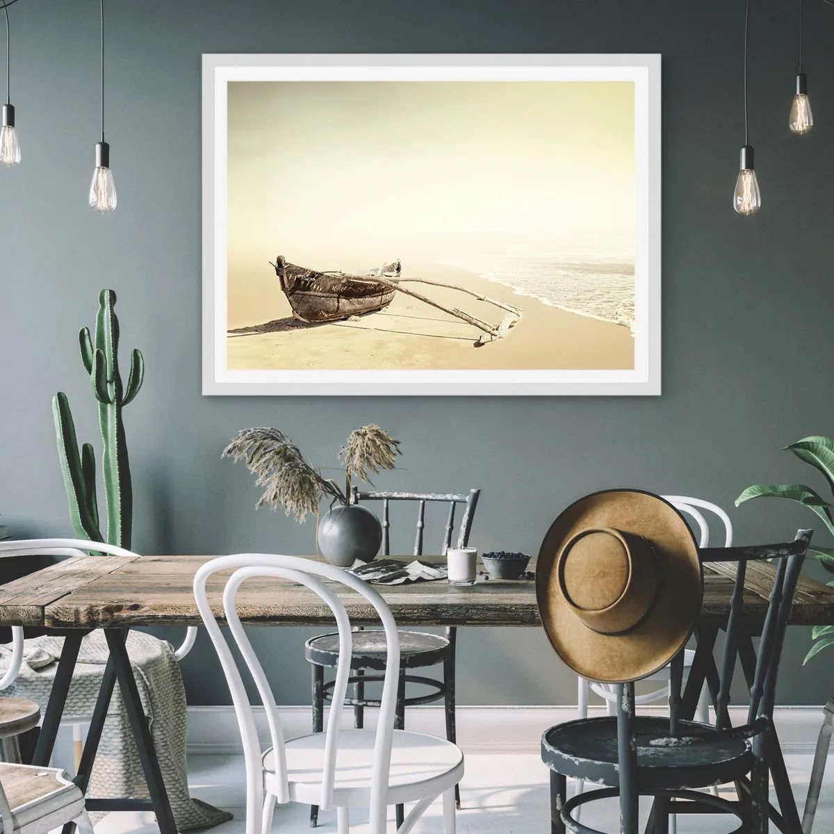 Plakát v bílém rámu - Vzpomínka na jižní moře - 70x50 cm