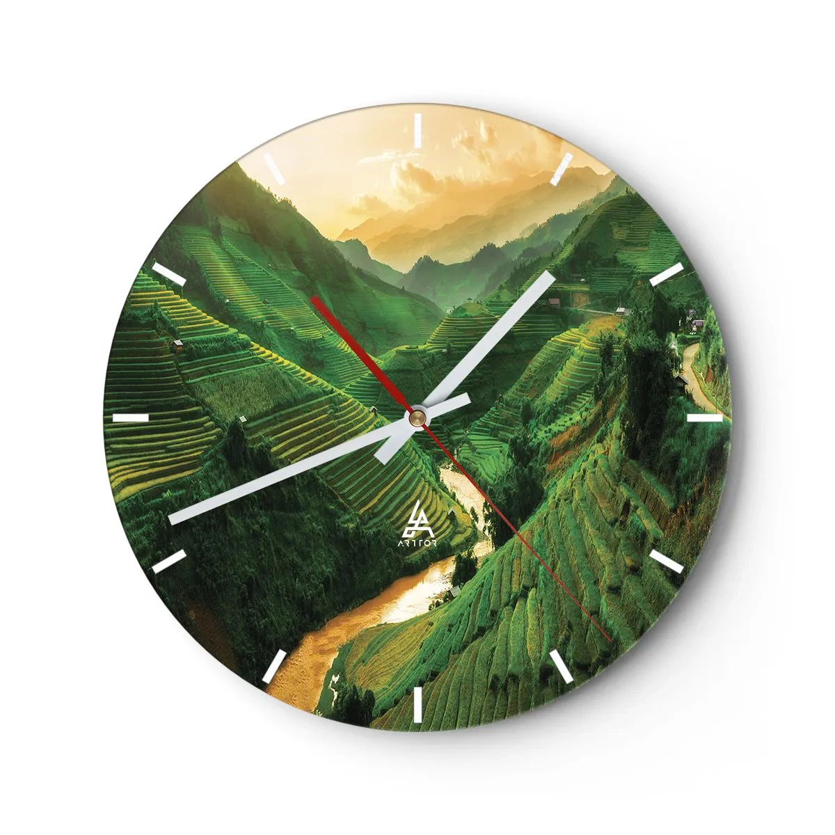 Nástěnné hodiny - Vietnamské údolí - 40x40 cm