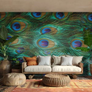 Fototapeta Premium Canvas - Paví pohled - Abstrakce, Paví peří, Ptačí pírko - 400x280 cm