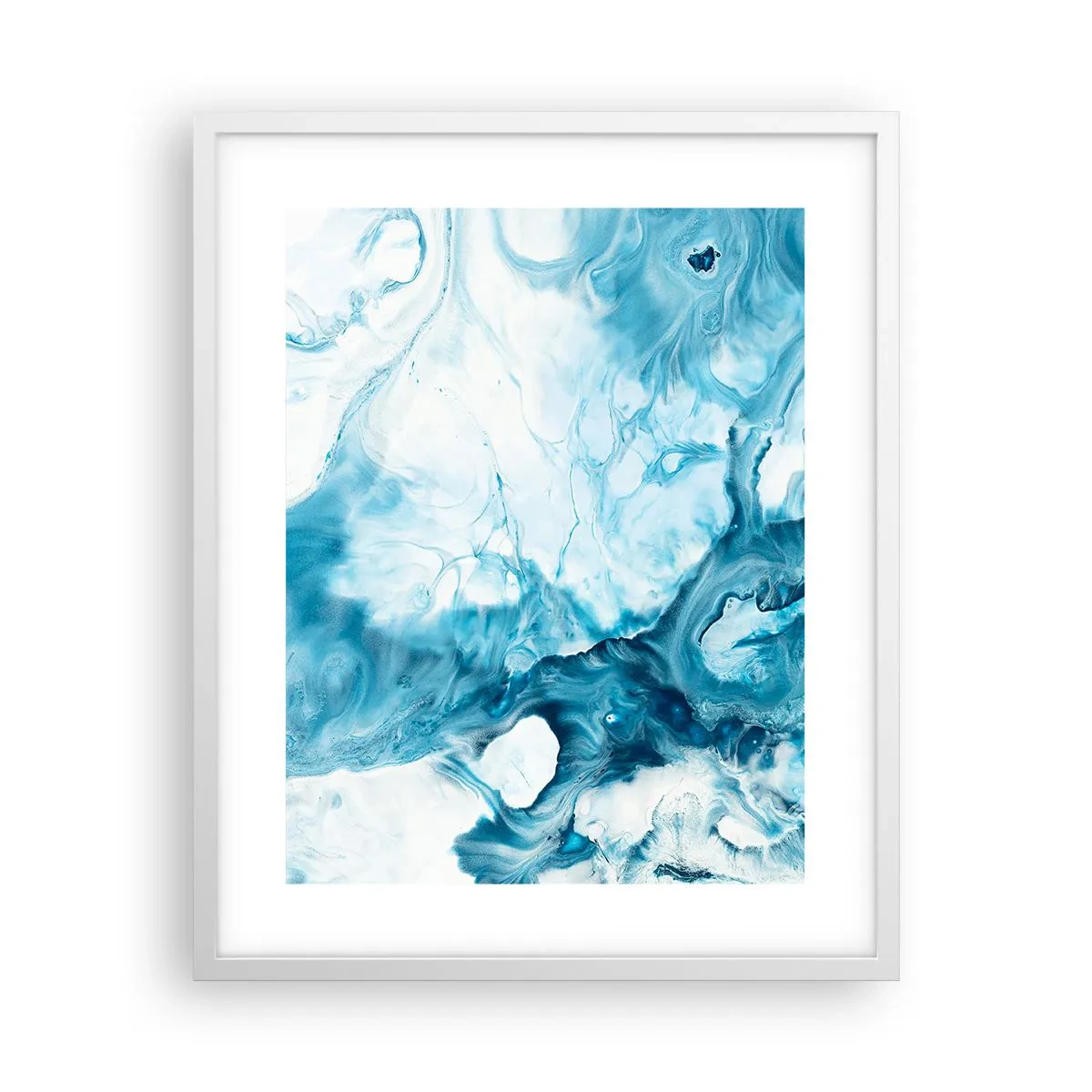 Plakát v bílém rámu - Modrý koncert - 40x50 cm