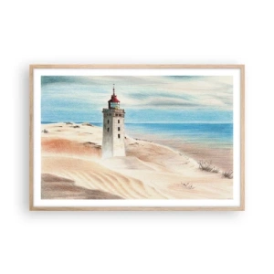 Plakát v rámu světlý dub - Vždy hledí na moře - 91x61 cm