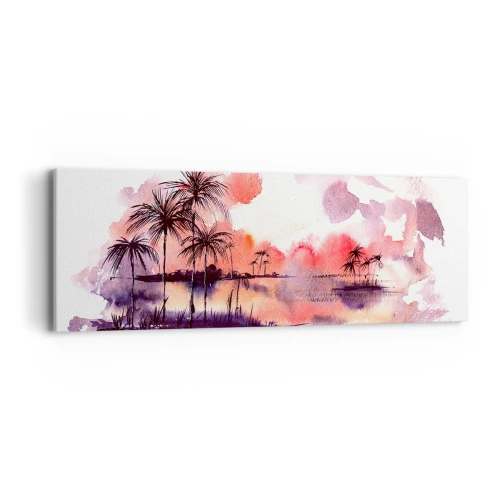 Obraz na plátně - Klid tropů v červené - 90x30 cm