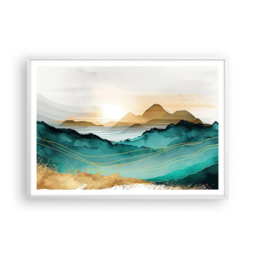 Plakát v bílém rámu - Na pokraji abstrakce – krajina - 100x70 cm