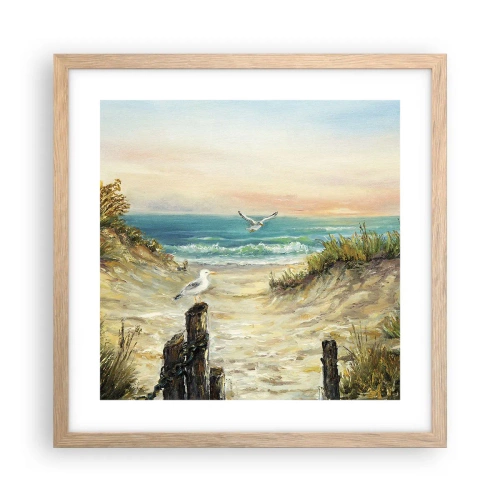 Plakát v rámu světlý dub - Bezvětří a samota - 40x40 cm