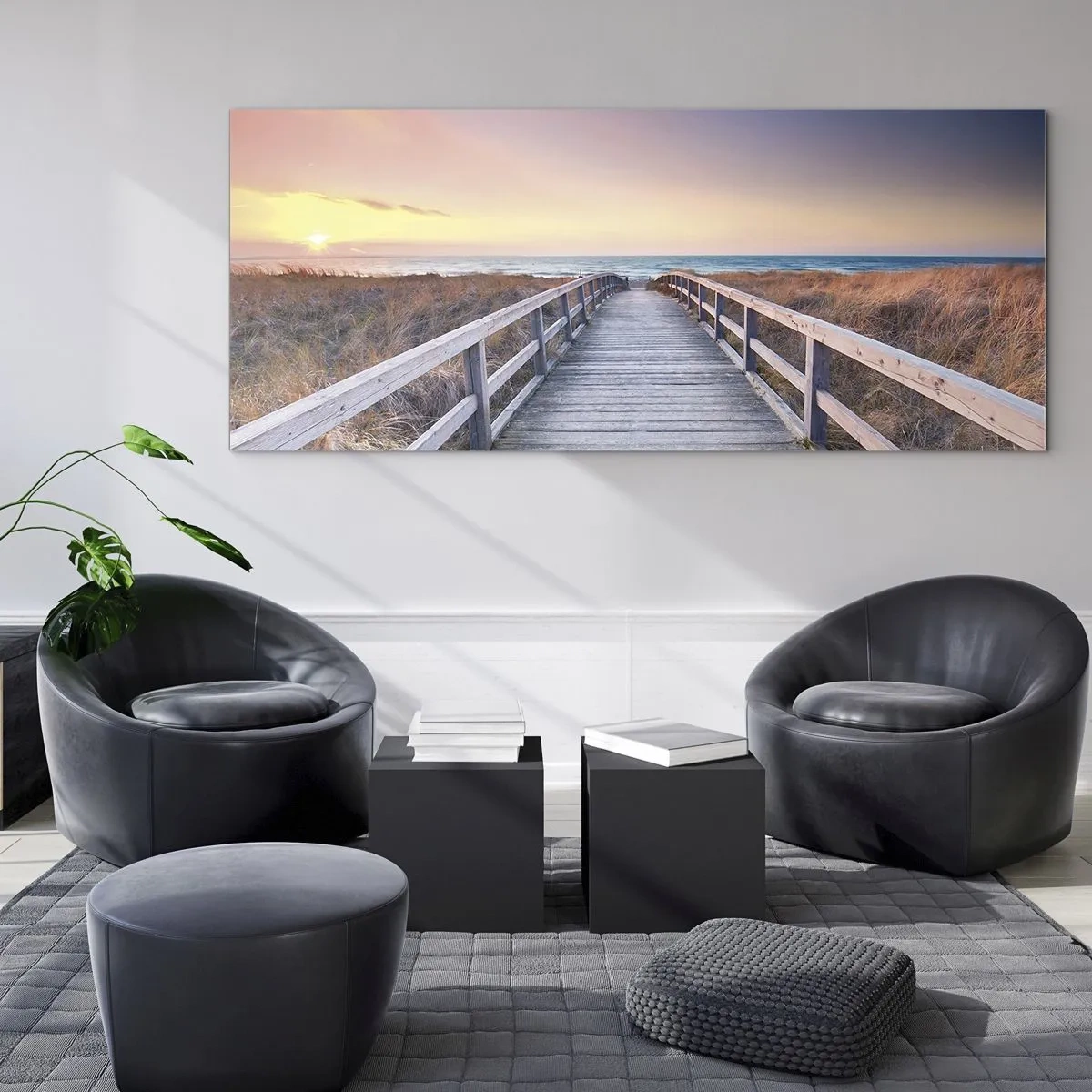 Obraz na skle - Baltská večerní polární záře - 100x40 cm