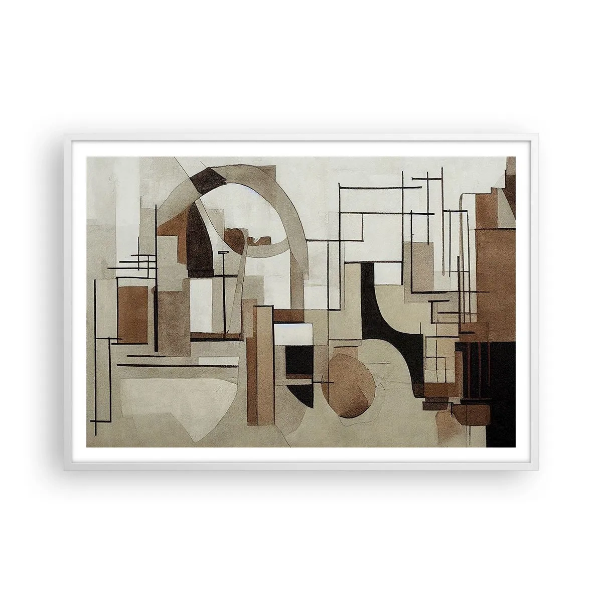 Plakát v bílém rámu - Městská krajina 2.0 - 100x70 cm