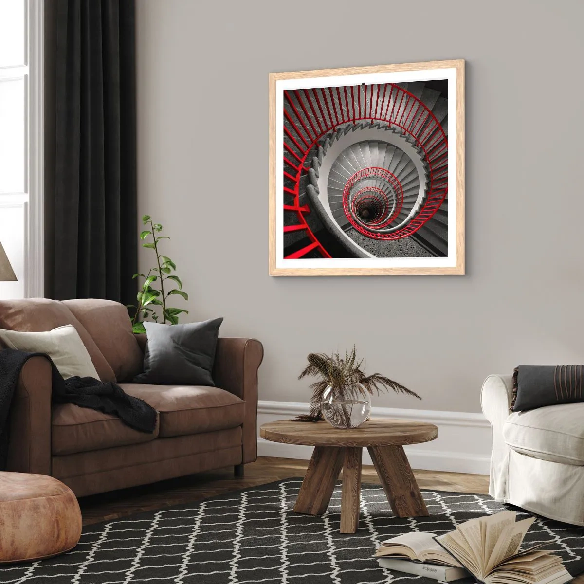 Plakát v rámu světlý dub - Architektonické hry - 40x40 cm
