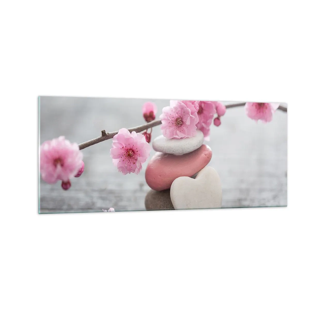 Obraz na skle - Blaženost s višňovým květem - 100x40 cm