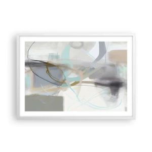 Plakát v bílém rámu - Mlhavá abstrakce - 70x50 cm