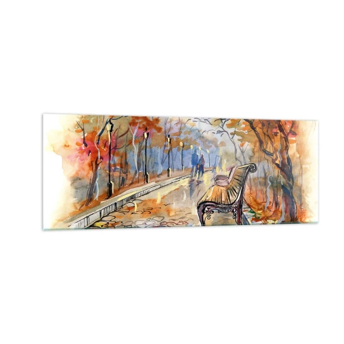 Obraz na skle - Společně putovat podzimem - 140x50 cm