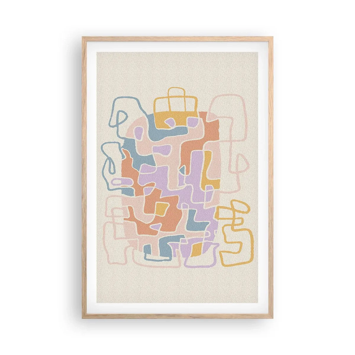 Plakát v rámu světlý dub - Labyrint – veselé dobrodružství - 61x91 cm