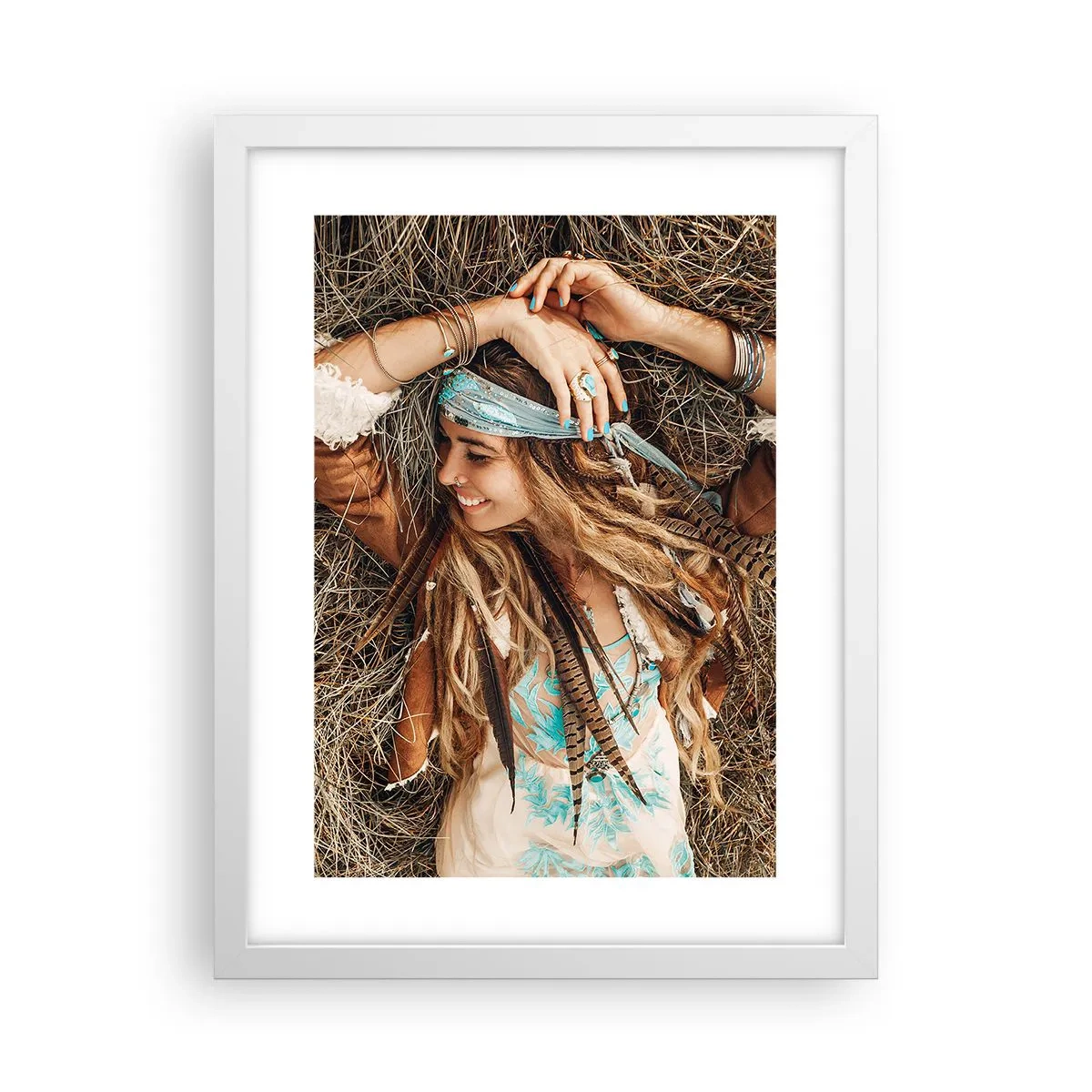 Plakát v bílém rámu - Na cestě do léta lásky - 30x40 cm