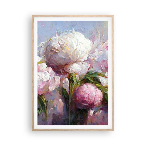 Plakát v rámu světlý dub - Kytice překypující životem - 70x100 cm
