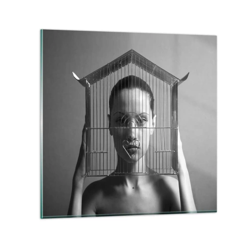 Obraz na skle - Tak trochu surrealistický portrét - 50x50 cm