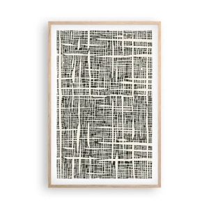 Plakát v rámu světlý dub - Tkaná kompozice - 61x91 cm