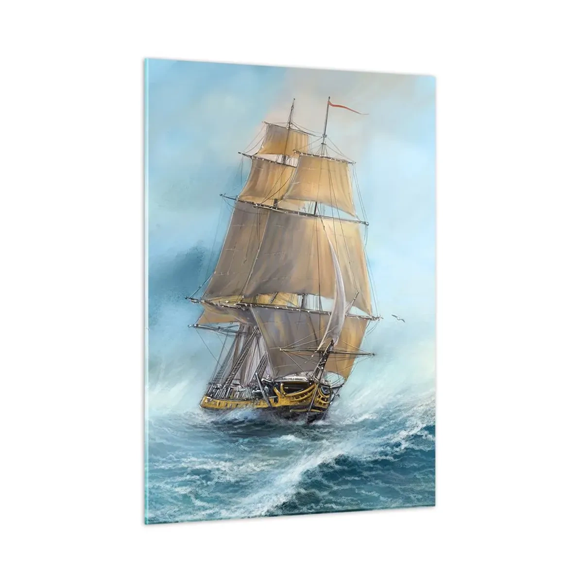 Obraz na skle - Běžící po vlnách - 50x70 cm