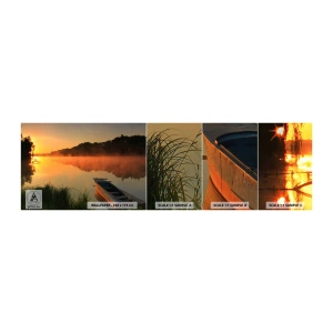 Vzor Fototapety Samolepicí Deluxe Sticker - Východ slunce u vody jako povrch zrcadla - Krajina, jezero, Ráno - 100x30 cm