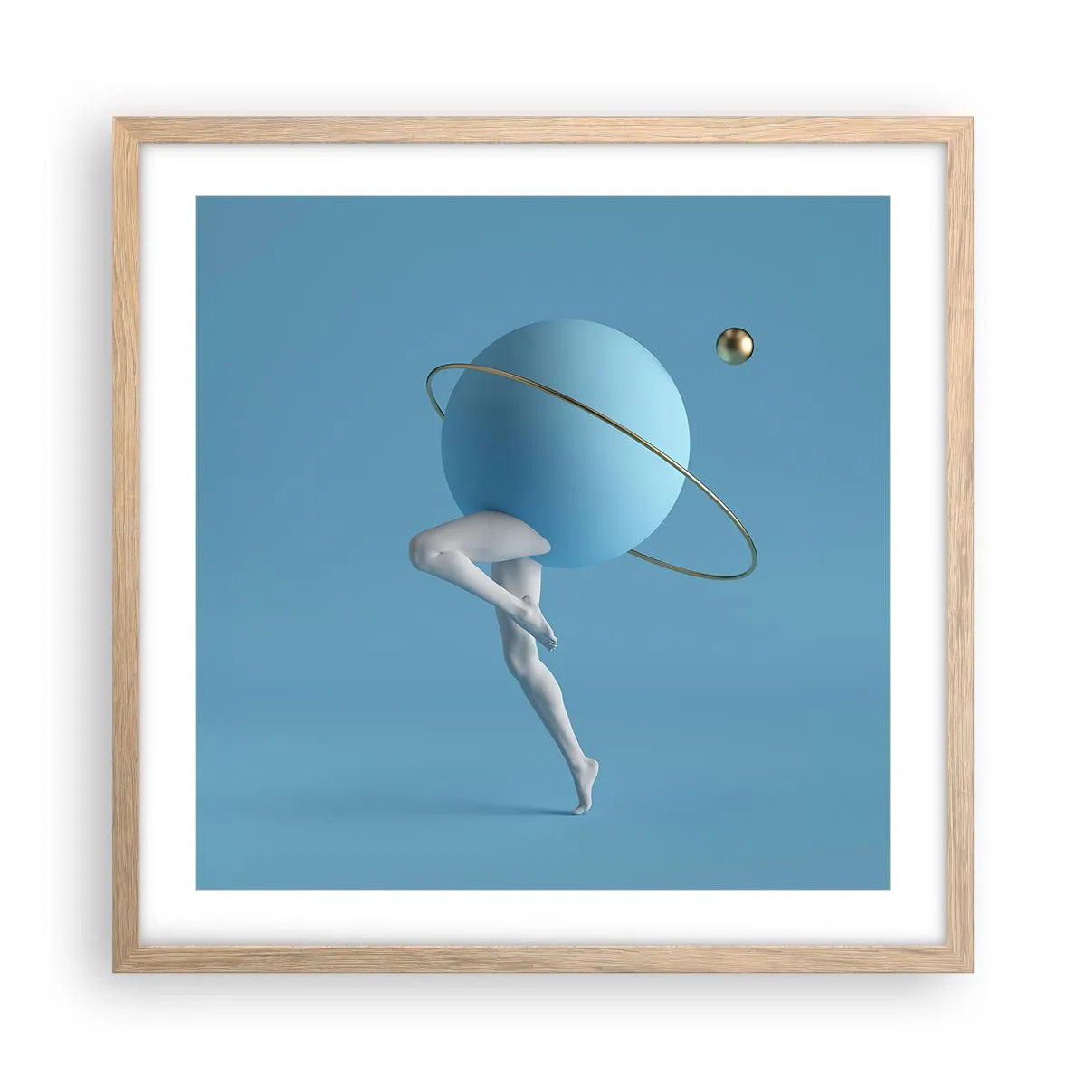 Plakát v rámu světlý dub - Šílenství planet - 50x50 cm