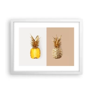 Plakát v bílém rámu - Ananas pro nás - 40x30 cm