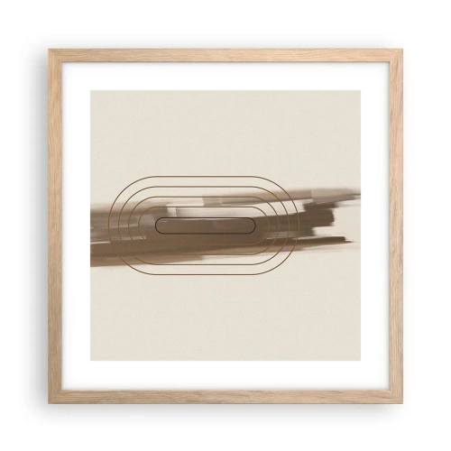 Plakát v rámu světlý dub - Závan šedi - 40x40 cm