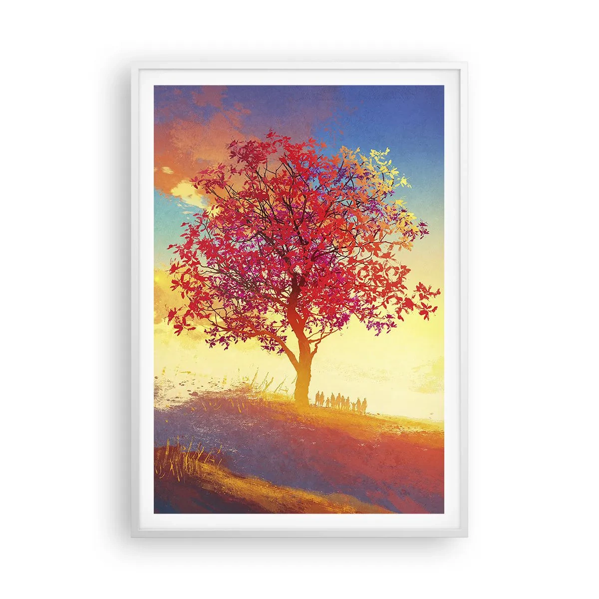 Plakát v bílém rámu - Poutník u cíle - 70x100 cm