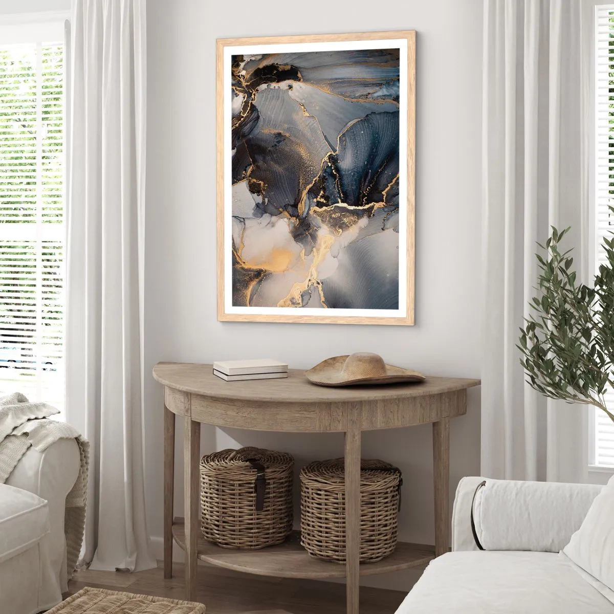 Plakát v rámu světlý dub - Život kamene - 61x91 cm