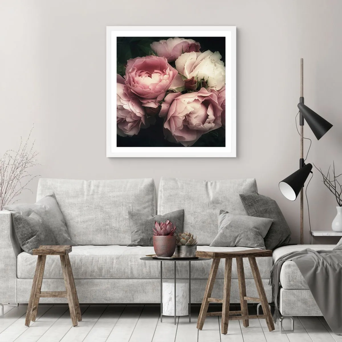 Plakát v bílém rámu - Kouzlo belle epoque - 40x40 cm