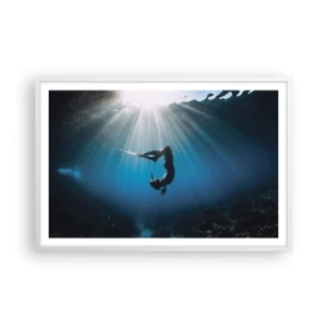 Plakát v bílém rámu - Podvodní tanec - 91x61 cm