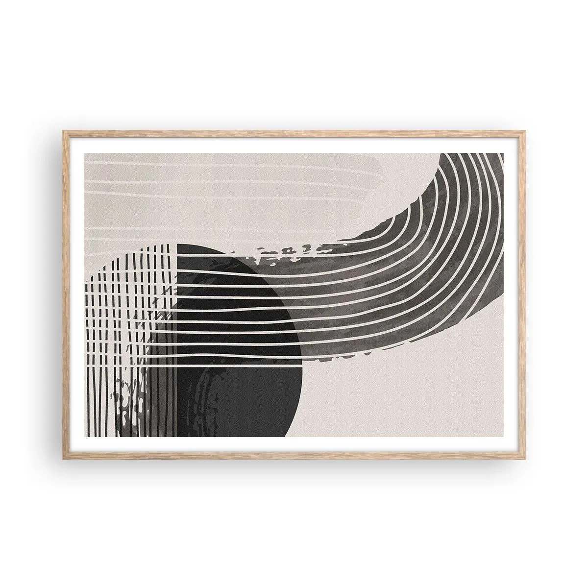 Plakát v rámu světlý dub - Tam a zpět - 100x70 cm