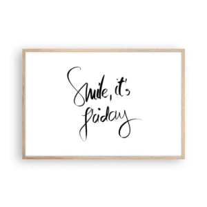 Plakát v rámu světlý dub - Opravdová radost - 91x61 cm