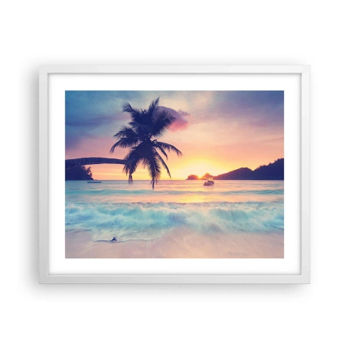 Plakát v bílém rámu - Večer v zátoce - 50x40 cm