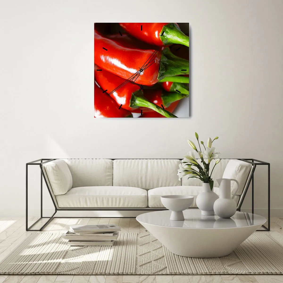 Nástěnné hodiny - Šťavnaté, lesklé, hladké - 40x40 cm