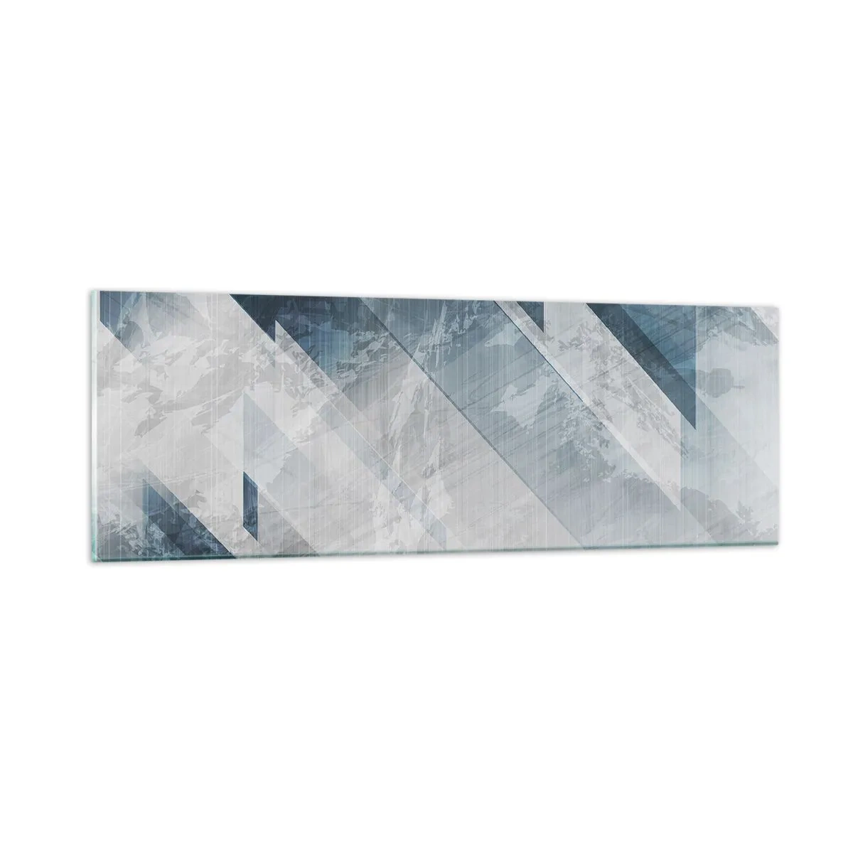 Obraz na skle - Prostorová kompozice – pohyb šedé - 90x30 cm