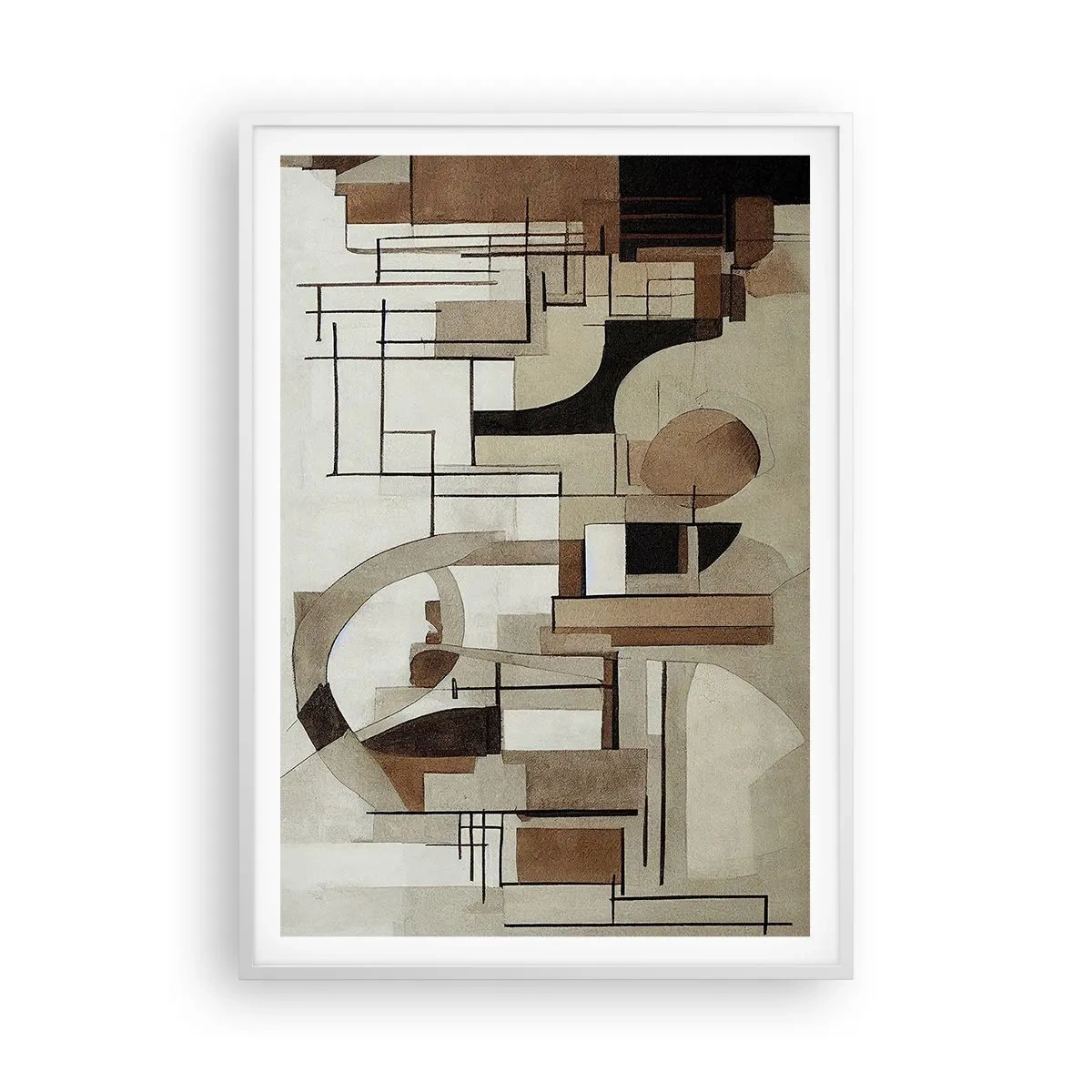 Plakát v bílém rámu - Městská krajina 2.0 - 70x100 cm