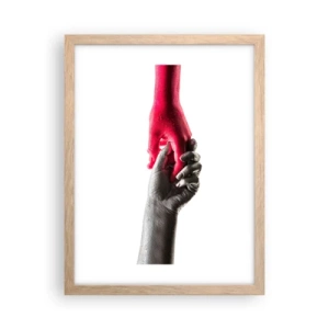 Plakát v rámu světlý dub - Spolu i když jsme odlišní - 30x40 cm