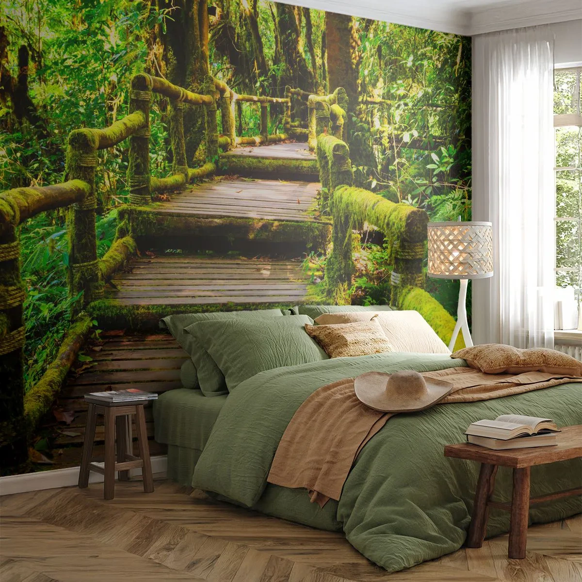 Fototapeta Samolepicí Deluxe Sticker - Chodbou zeleně - Příroda, Krajina, Les - 250x175 cm