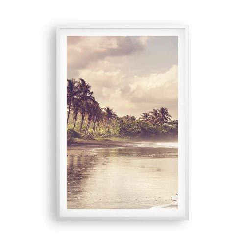 Plakát v bílém rámu - Pohlazení vln - 61x91 cm