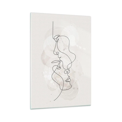 Obraz na skle - Zamotaní v objetí - 50x70 cm
