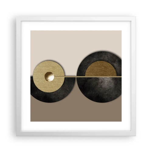 Plakát v bílém rámu - Variace kolem kruhu - 40x40 cm