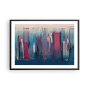 Plakát v černém rámu - Vertikální kompozice v modré a červené - 70x50 cm