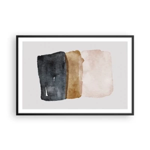 Plakát v černém rámu - Kompozice zemitých barev - 91x61 cm