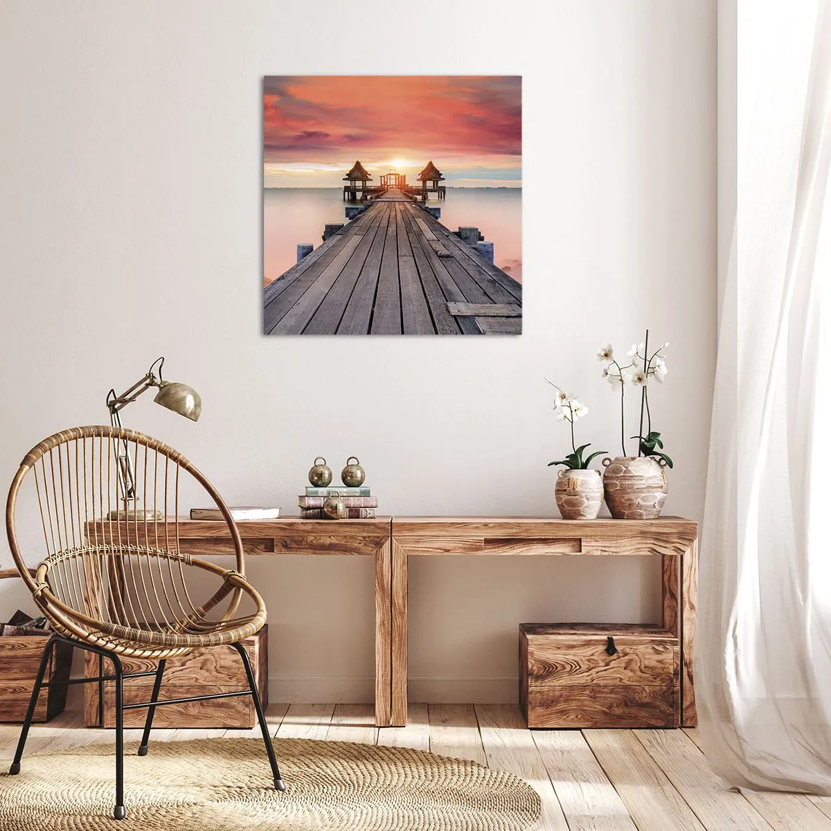 Obraz na plátně - Západ na východě - 60x60 cm