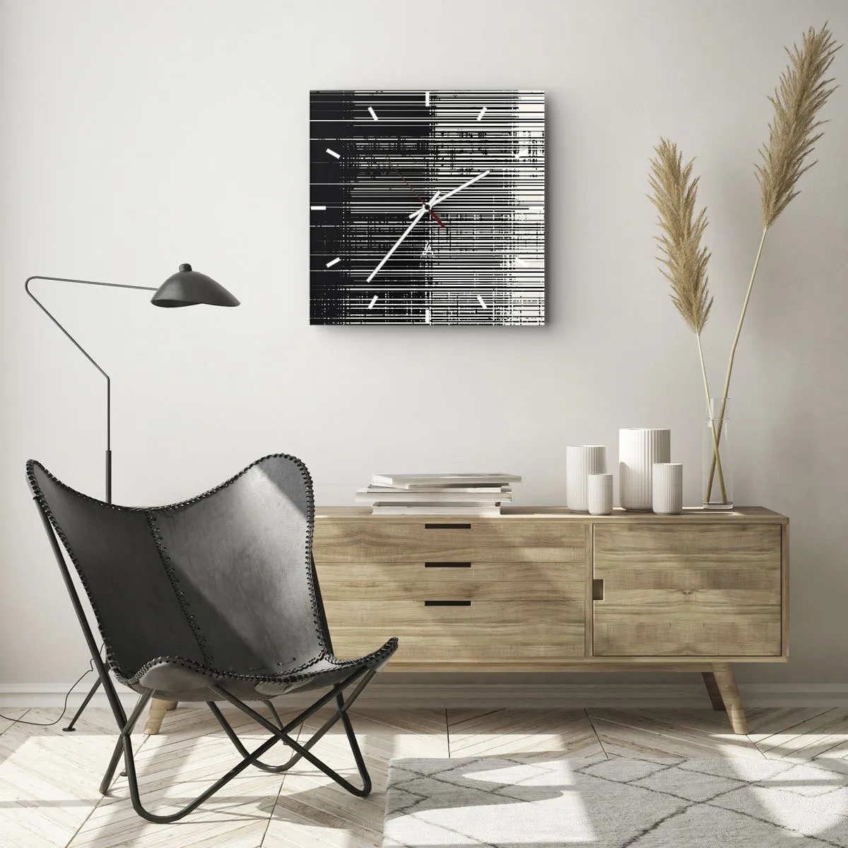 Nástěnné hodiny - Vlny a vibrace - 40x40 cm